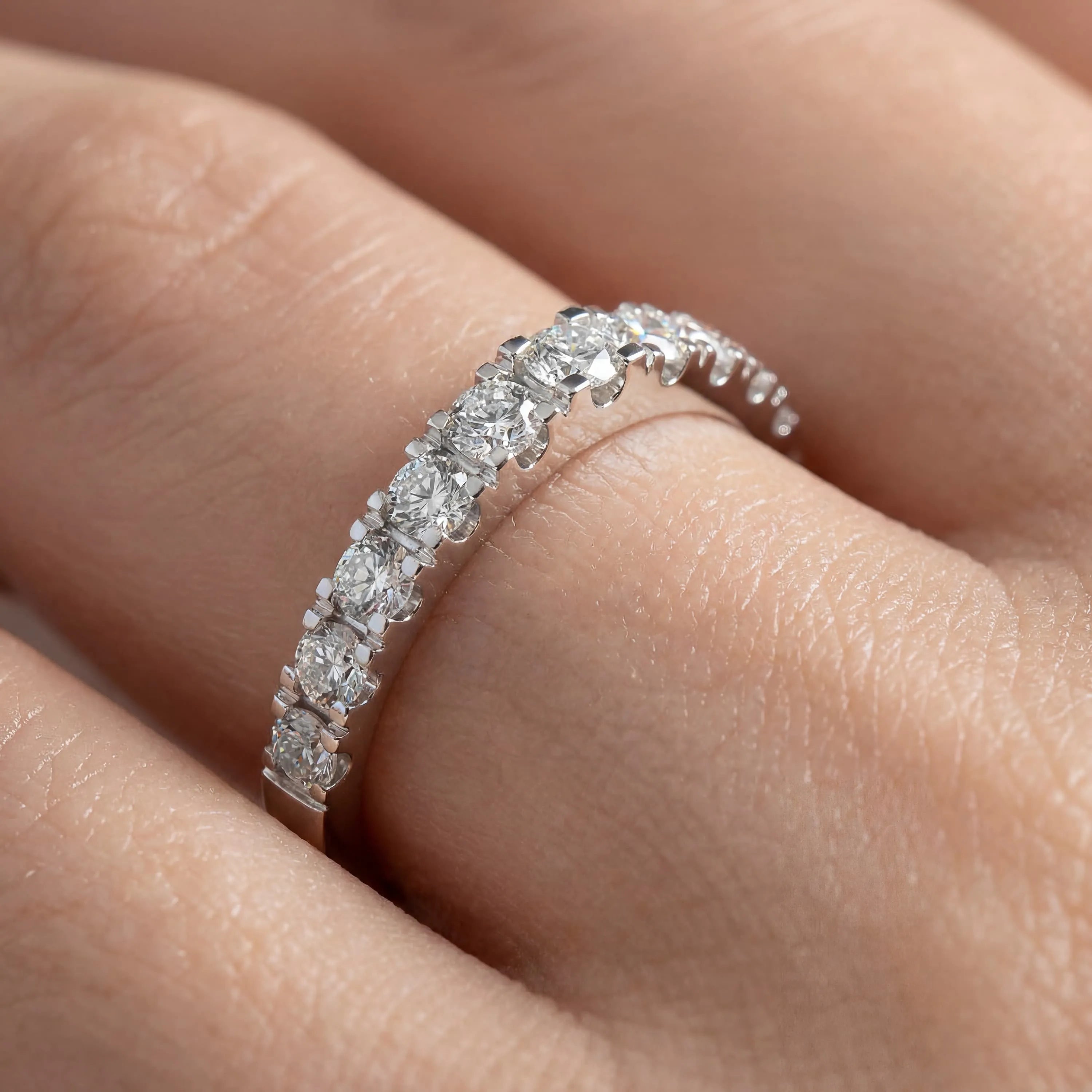 0,42 Karat F Renk Yarımtur Pırlanta Yüzük, F Renk SI - Venta Jewelry
