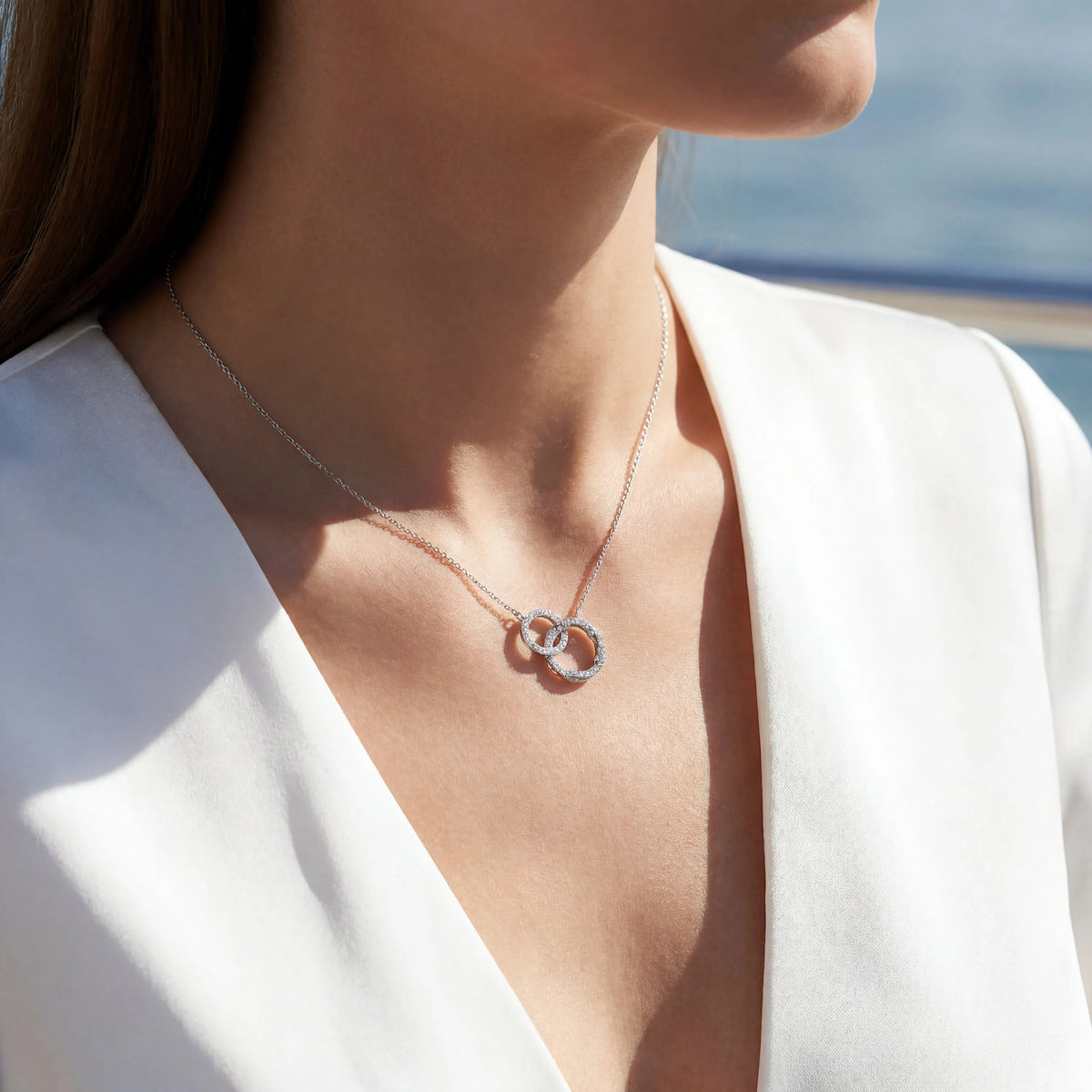 0,43 Karat F Renk Tasarım Pırlanta Kolye, F Renk SI - Venta Jewelry
