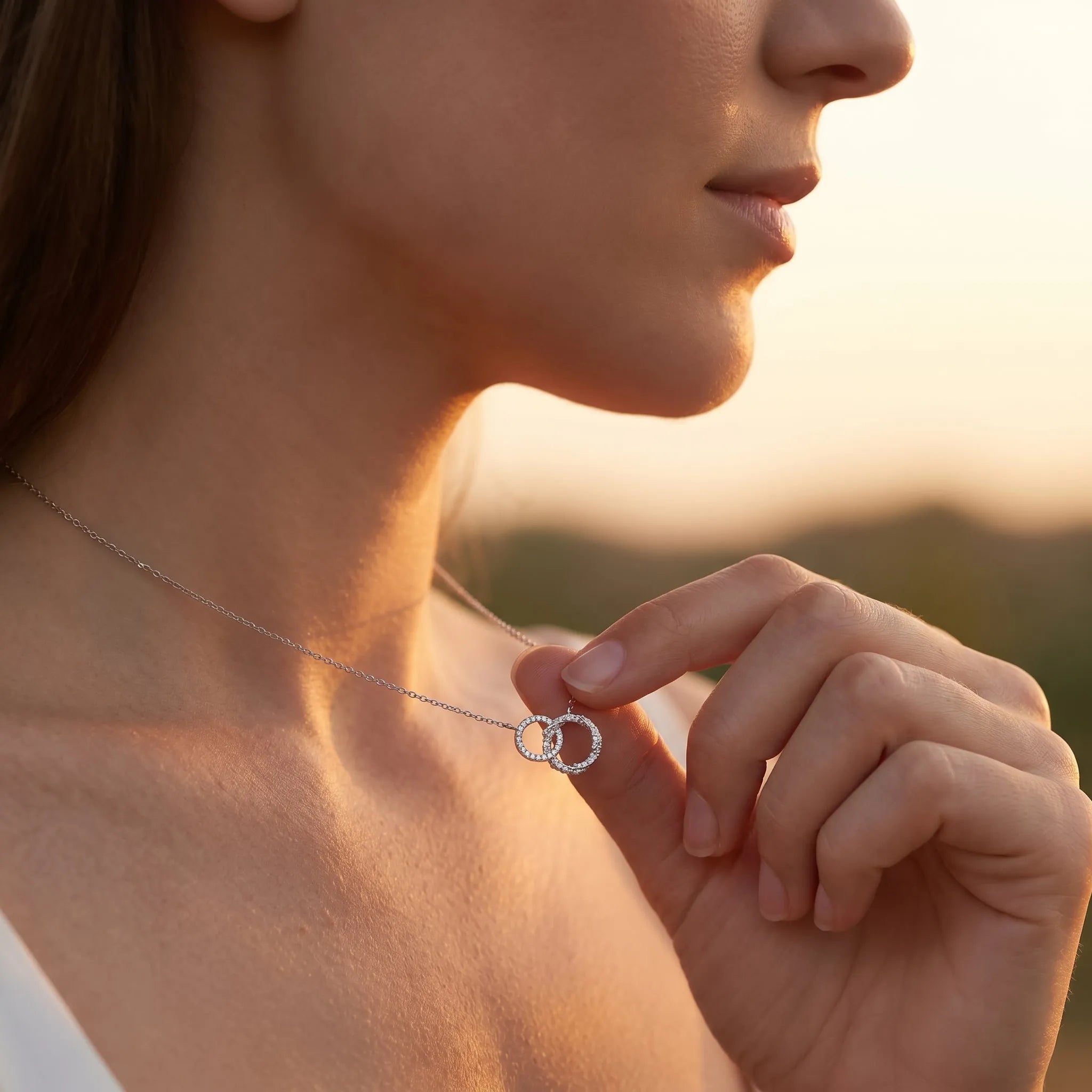 0,43 Karat F Renk Tasarım Pırlanta Kolye, F Renk SI - Venta Jewelry