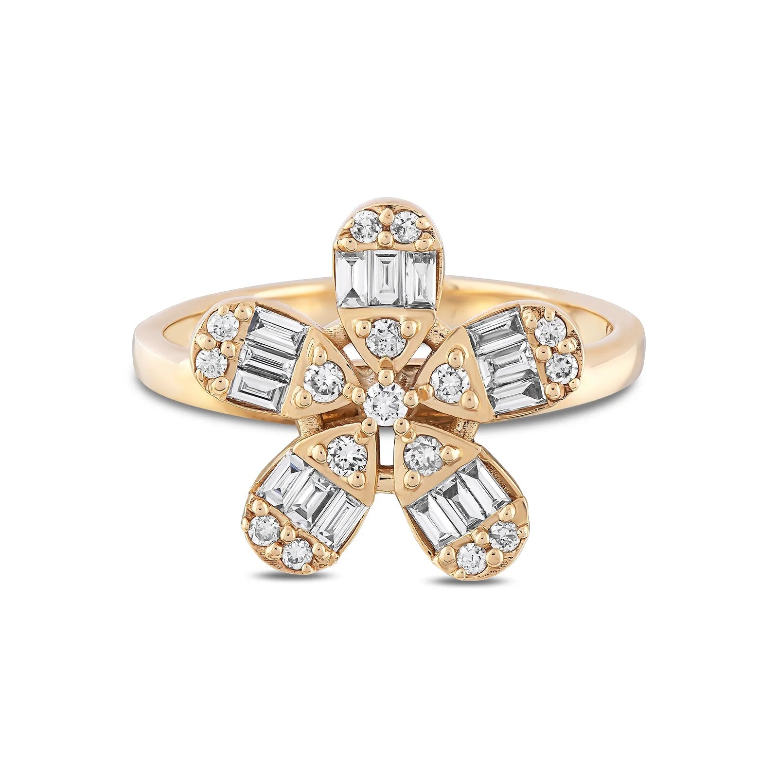 0,45 Karat Tasarım Baget Pırlanta Yüzük - Venta Jewelry