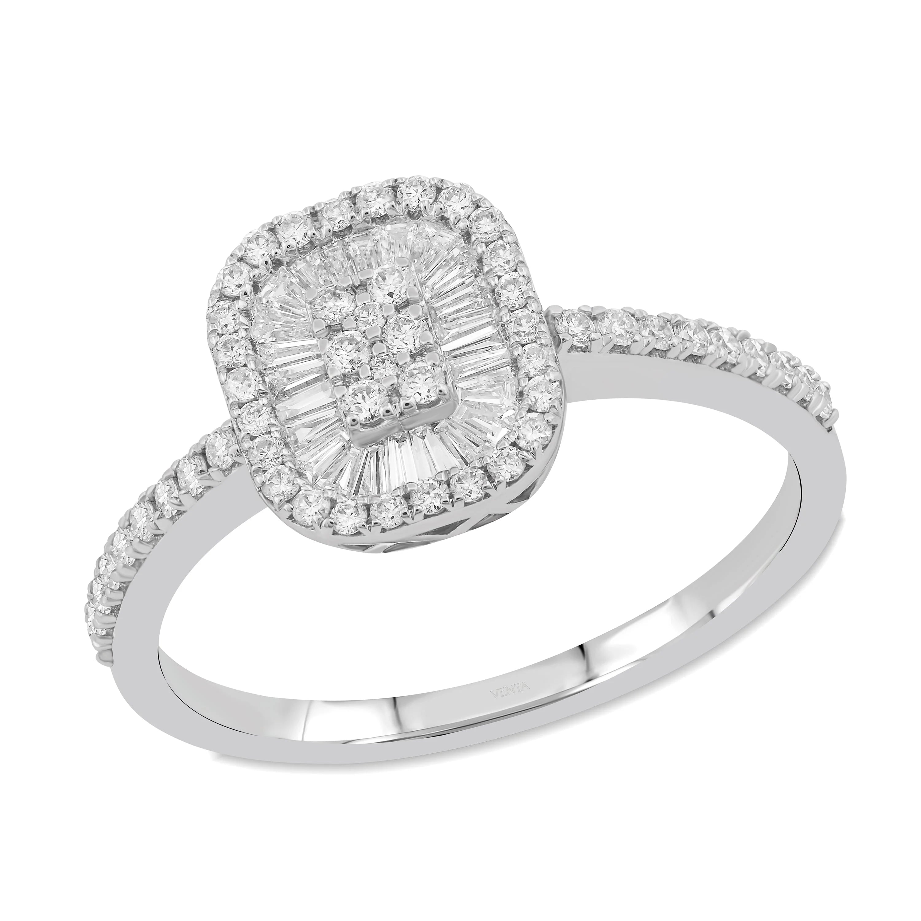 0,46 Karat Tasarım Baget Yüzük Pırlanta - Venta Jewelry