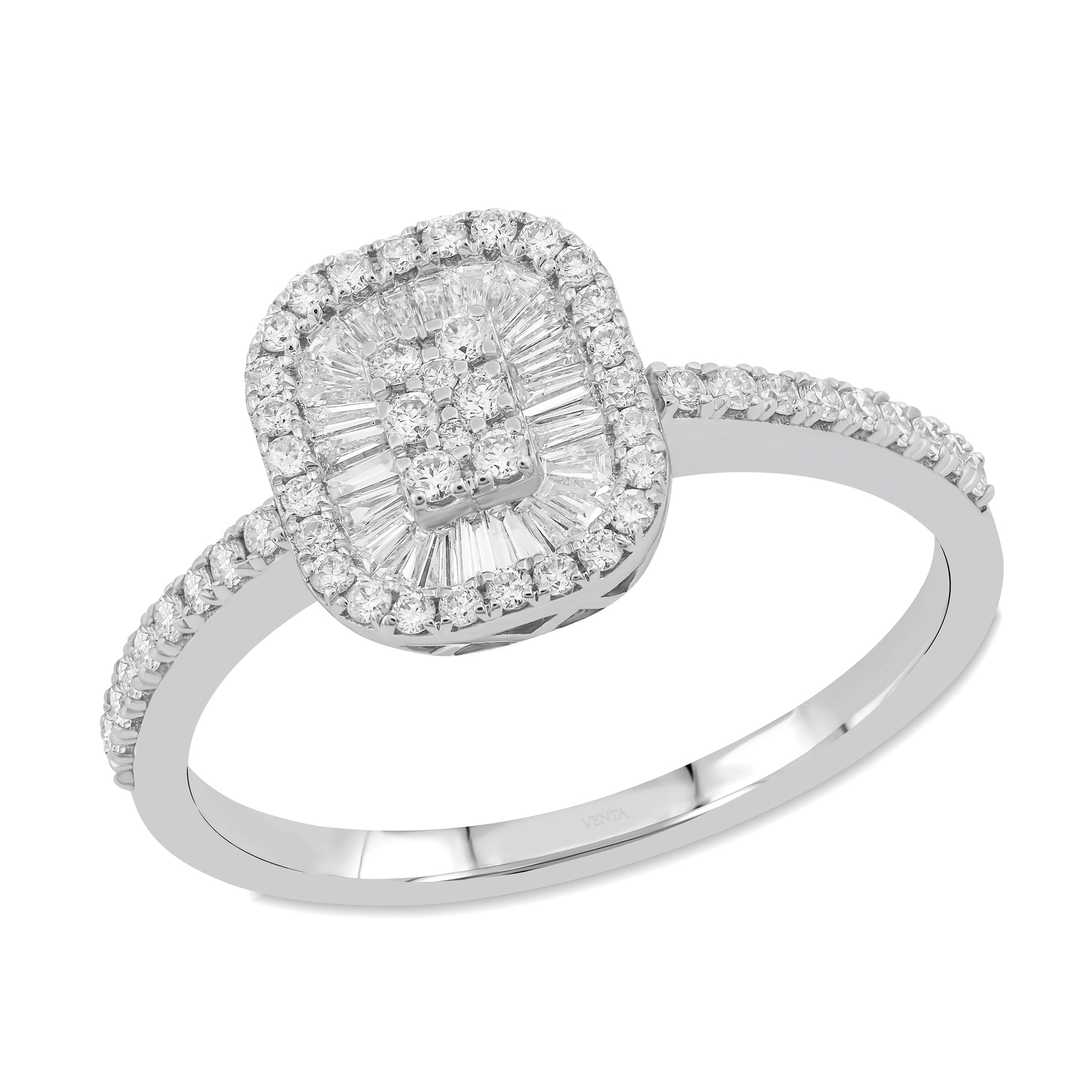 0,46 Karat Tasarım Baget Yüzük Pırlanta - Venta Jewelry
