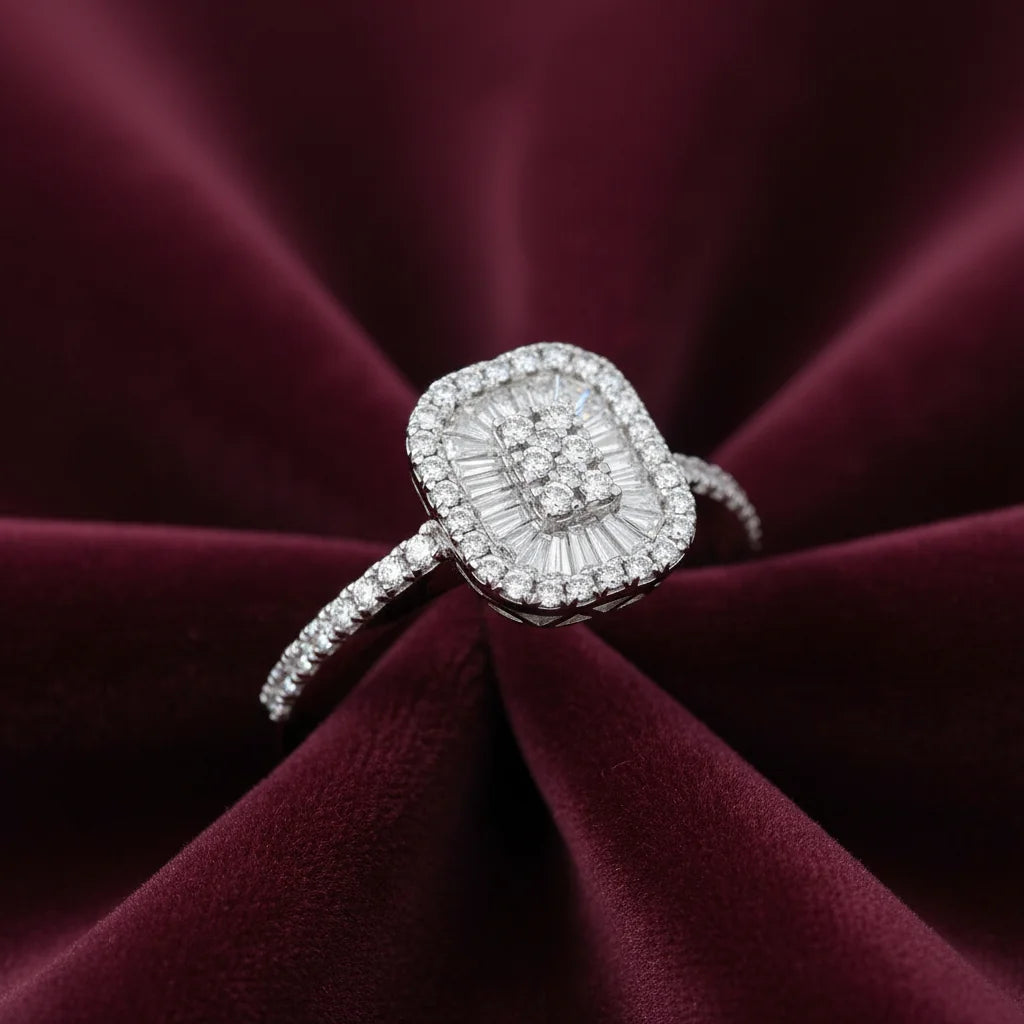 0,46 Karat Tasarım Baget Yüzük Pırlanta - Venta Jewelry