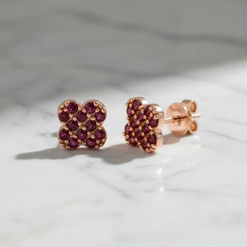 0,46 Karat Yakut Küpe "Elvin" - Venta Jewelry