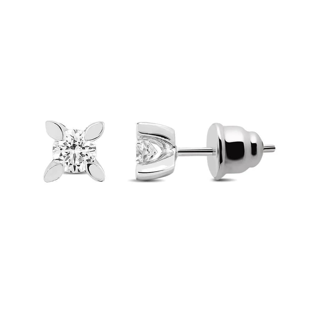 0,50 Karat Badem Tektaş Pırlanta Küpe - Venta Jewelry