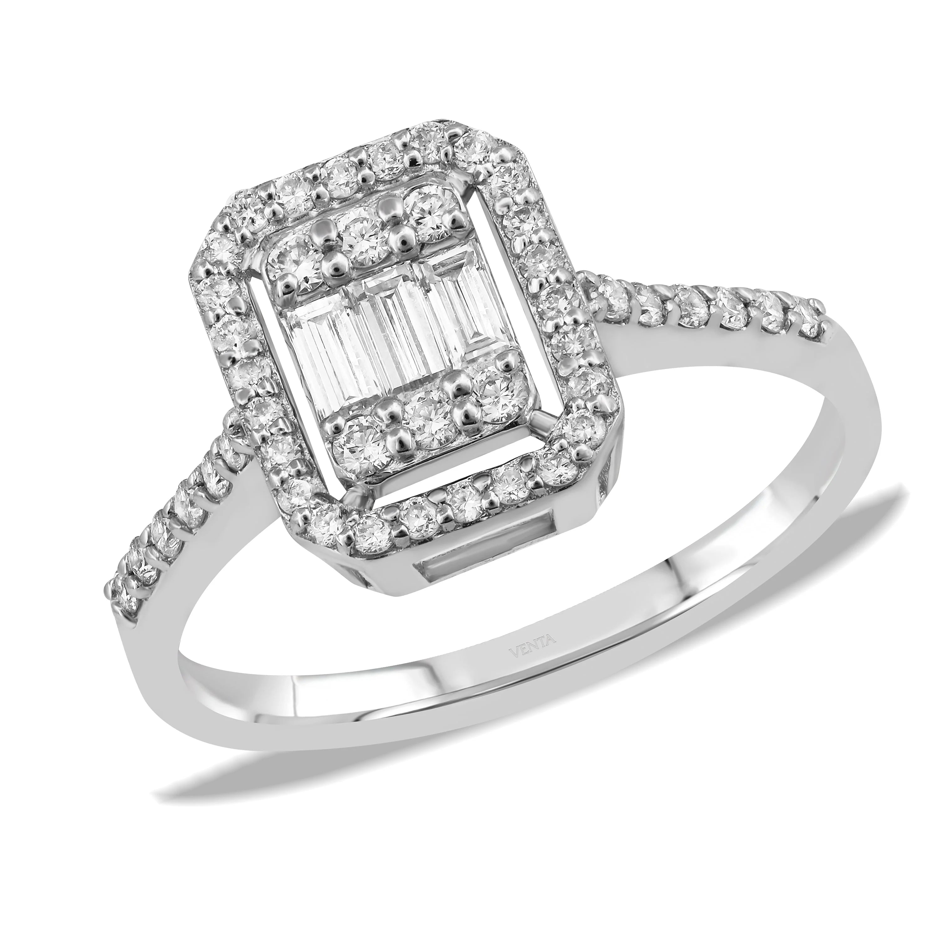 0,50 Karat Baget Pırlanta Yüzük "Efza", F Renk SI - Venta Jewelry