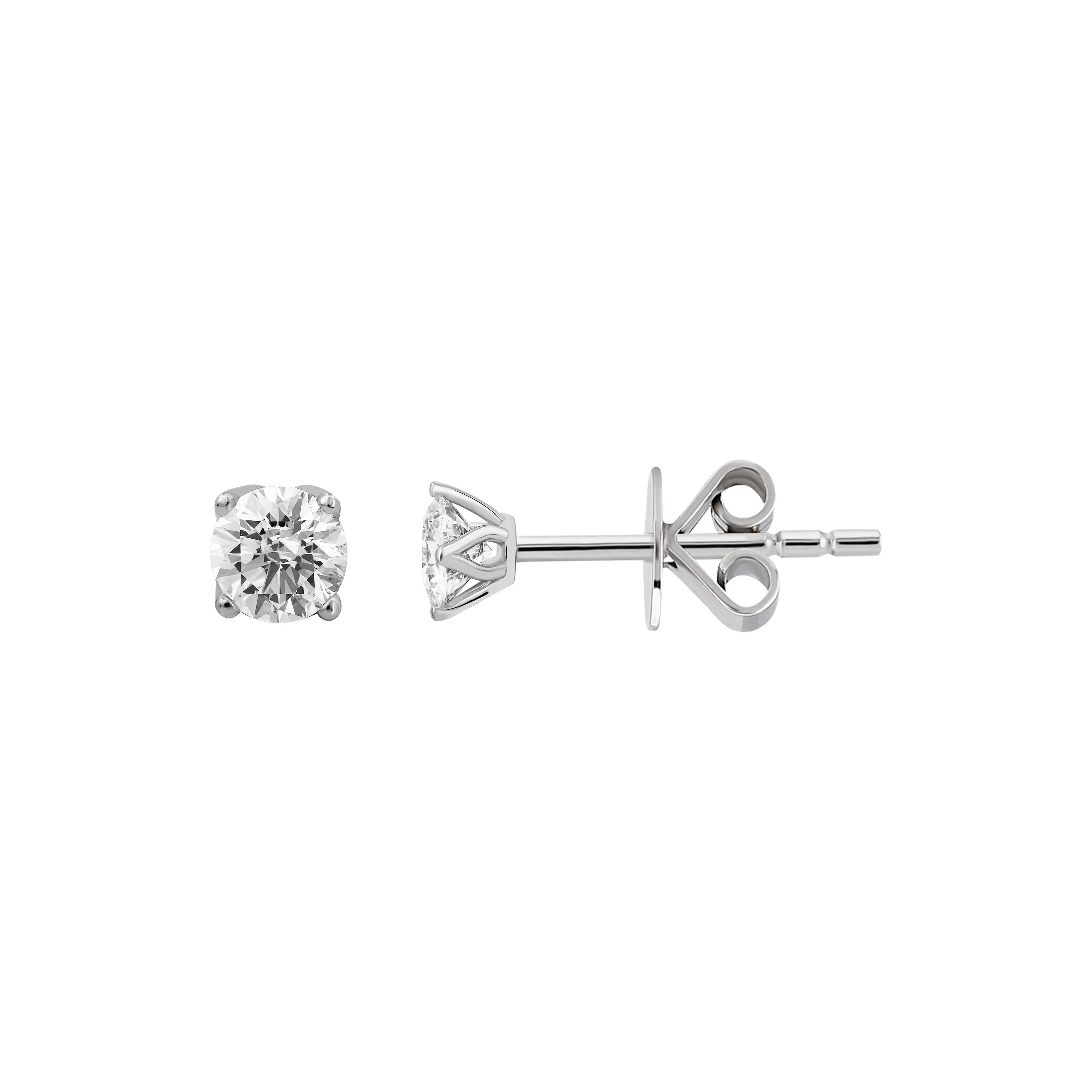 0,50 Karat Tektaş Pırlanta Küpe, F Renk SI - Venta Jewelry