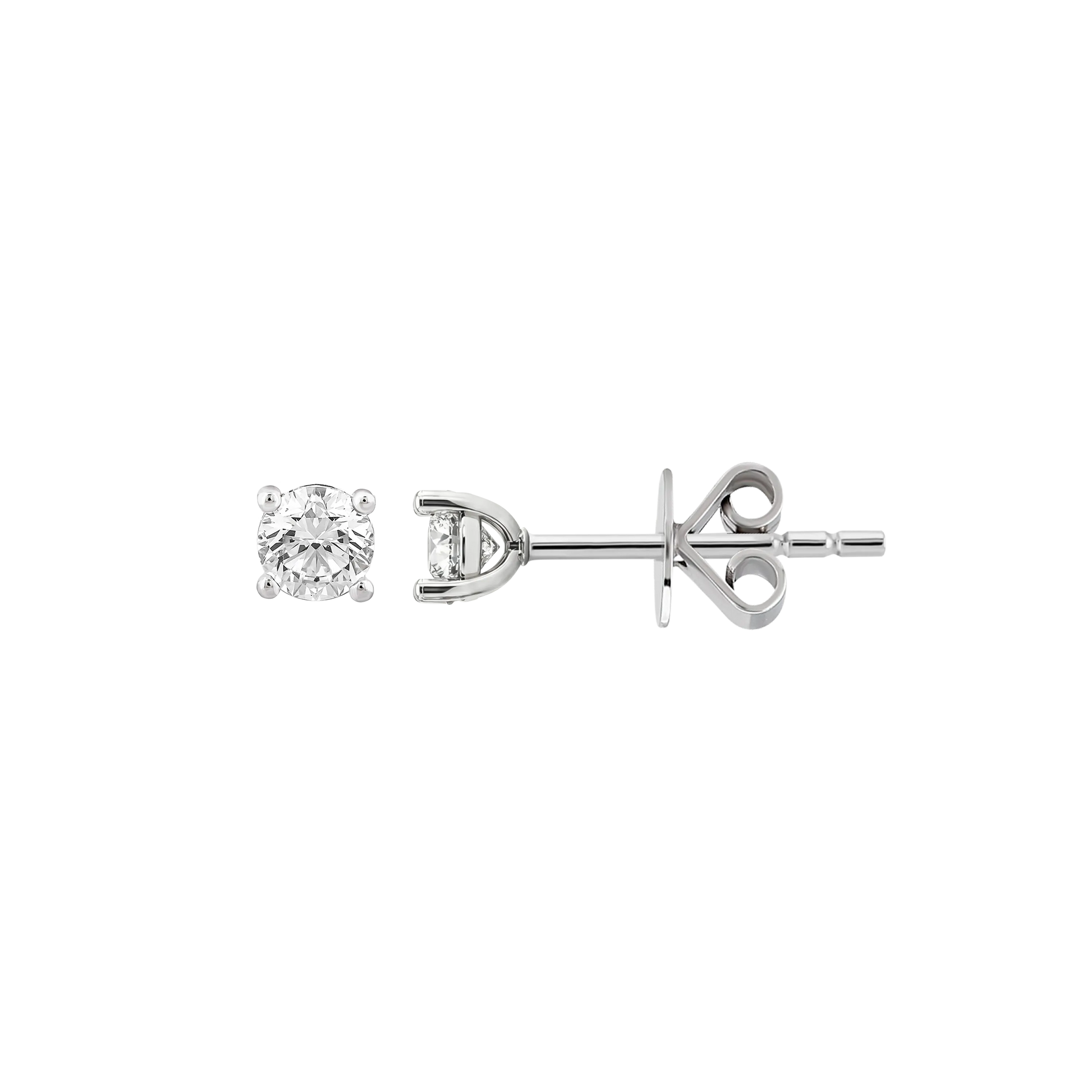 0,50 Karat Tektaş Pırlanta Küpe, F Renk SI - Venta Jewelry
