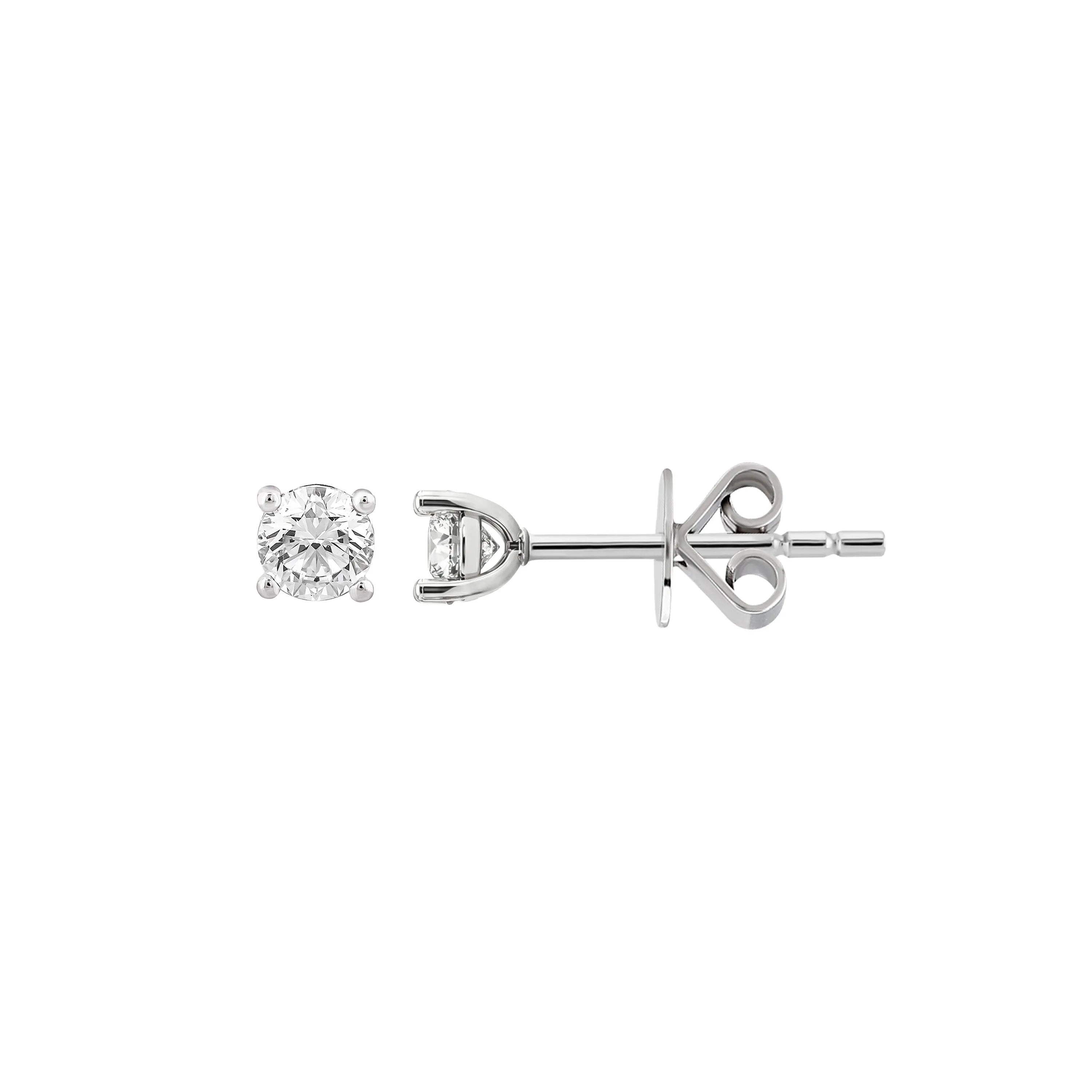 0,50 Karat Tektaş Pırlanta Küpe, F Renk SI - Venta Jewelry