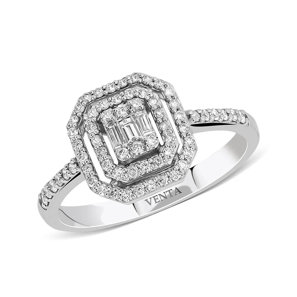 0,54 Karat Baget Pırlanta Yüzük "Erva", F Renk SI - Venta Jewelry