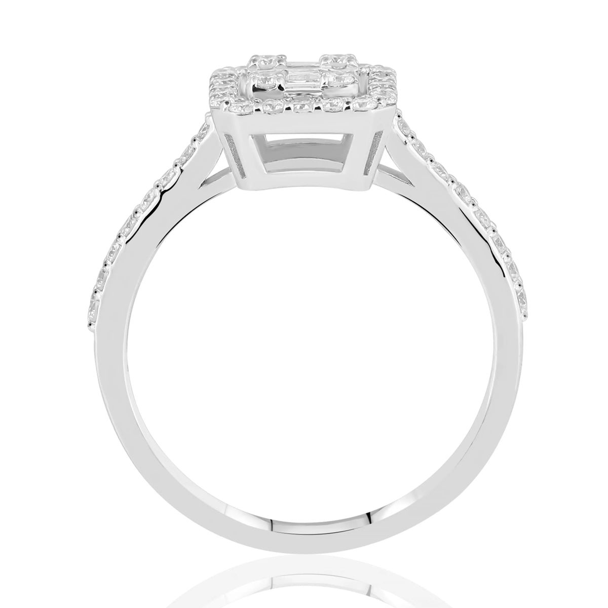 0,54 Karat F Renk Baget Pırlanta Yüzük, F Renk SI - Venta Jewelry

