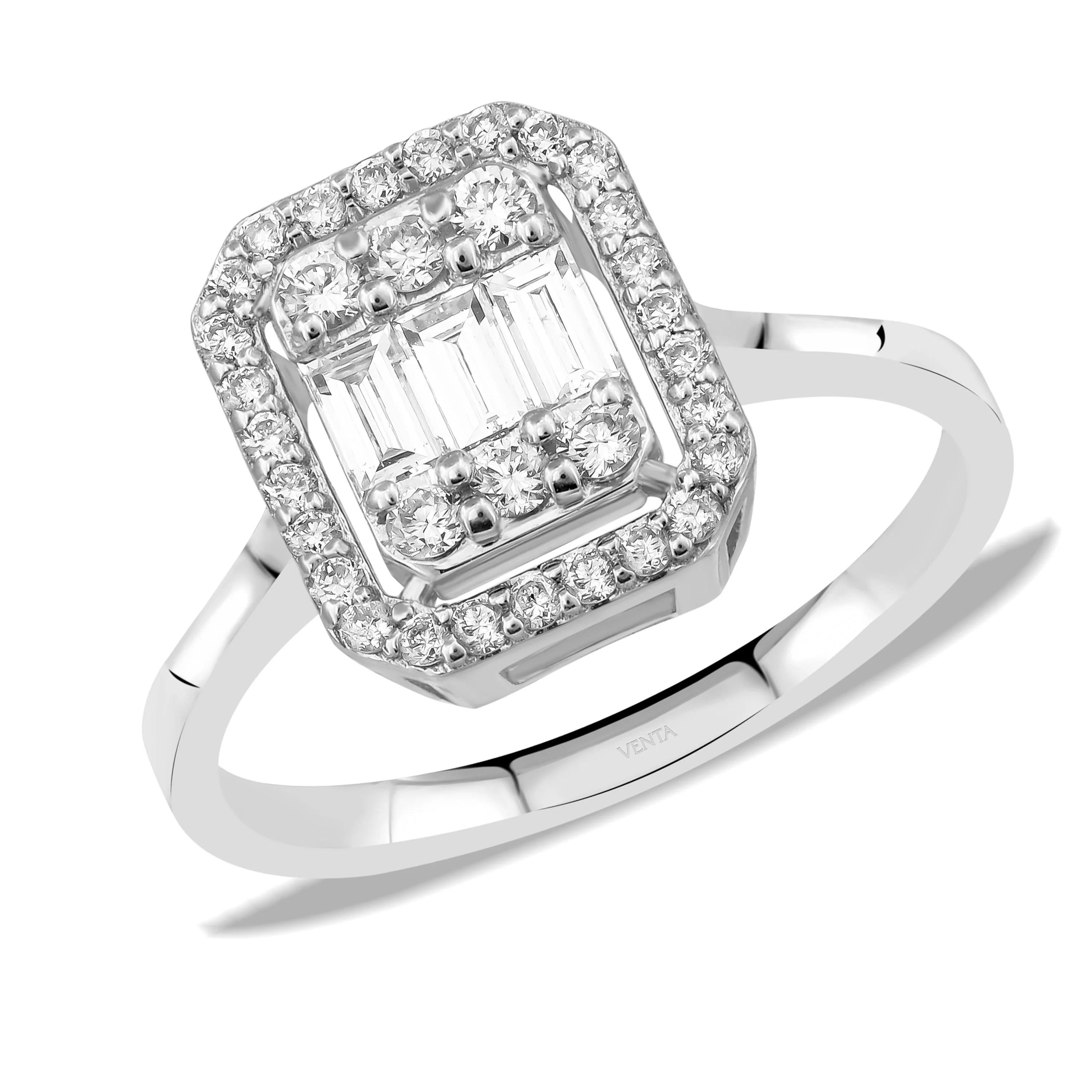 0,55 Karat Baget Pırlanta Yüzük "İlma", F Renk SI - Venta Jewelry