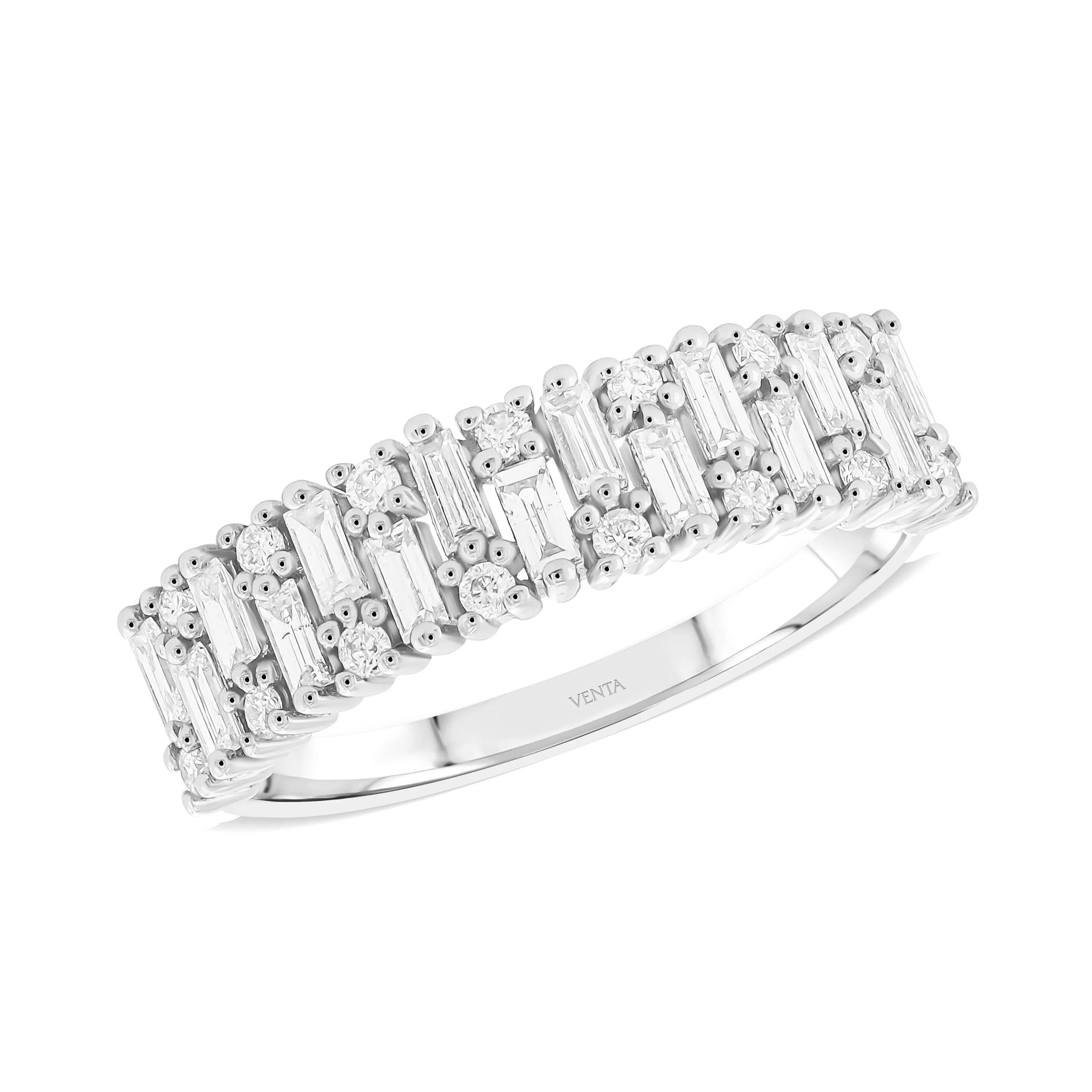 0,56 Karat Tasarım Baget Pırlanta Yüzük - Venta Jewelry