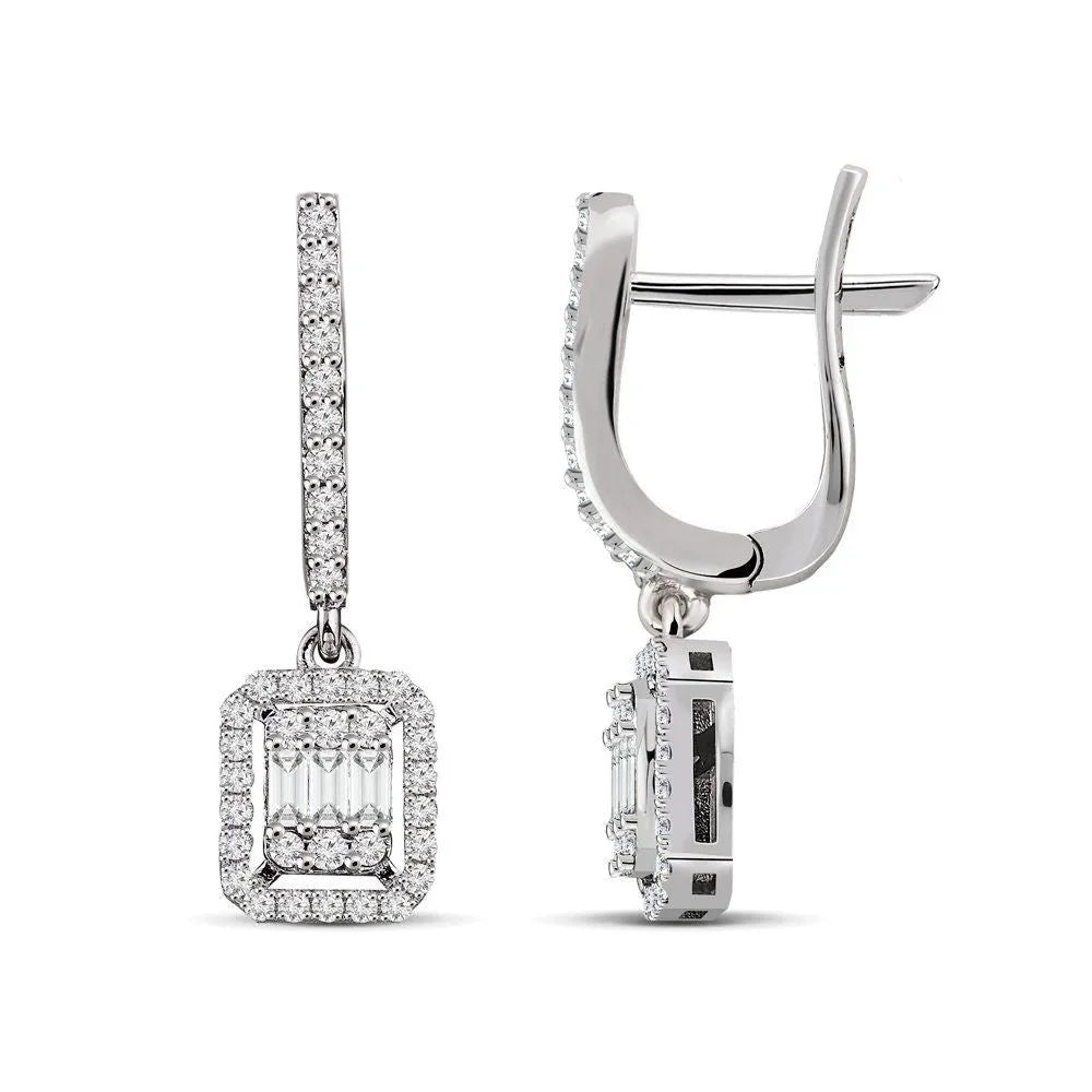 0,57 Karat Baget Pırlanta Küpe "EFZA" - Venta Jewelry
