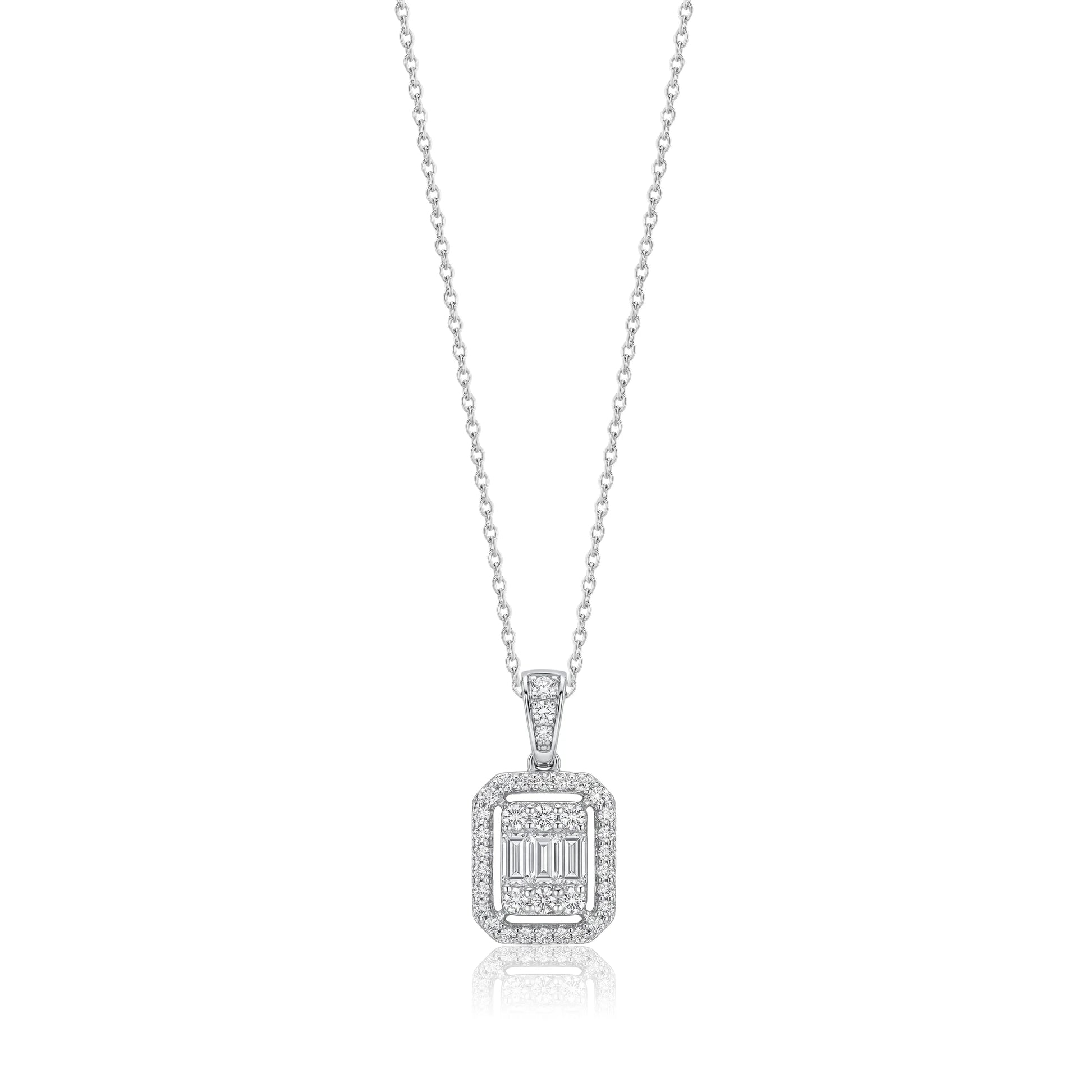 0,57 Karat Baget Pırlanta Kolye "Efza", F Renk SI - Venta Jewelry
