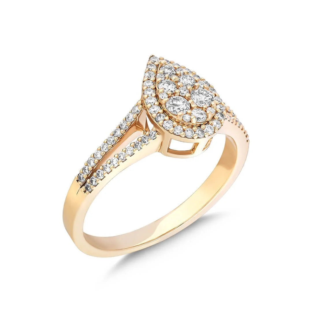 0,59 Karat Damla Coronet Pırlanta Yüzük - Venta Jewelry