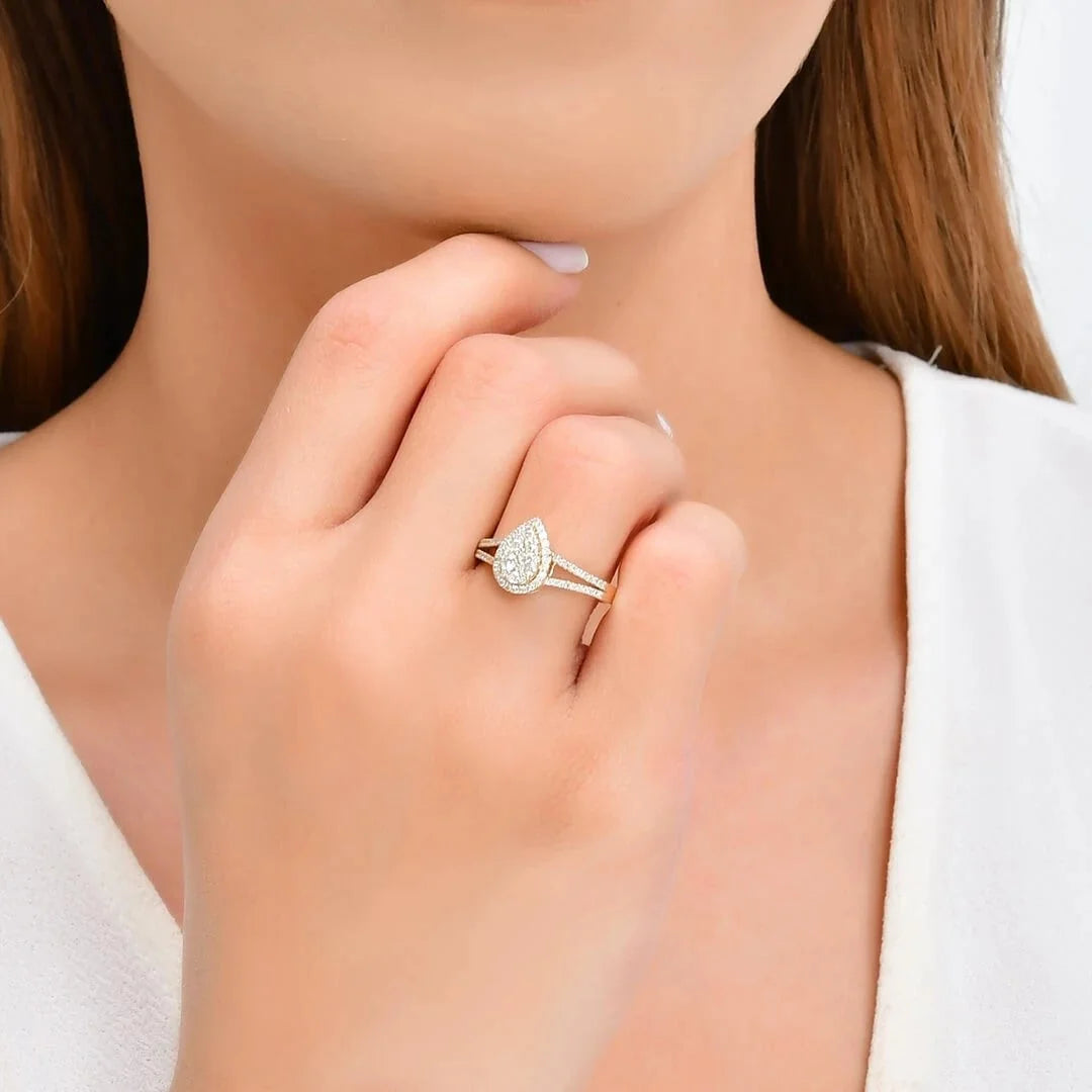 0,59 Karat Damla Coronet Pırlanta Yüzük - Venta Jewelry
