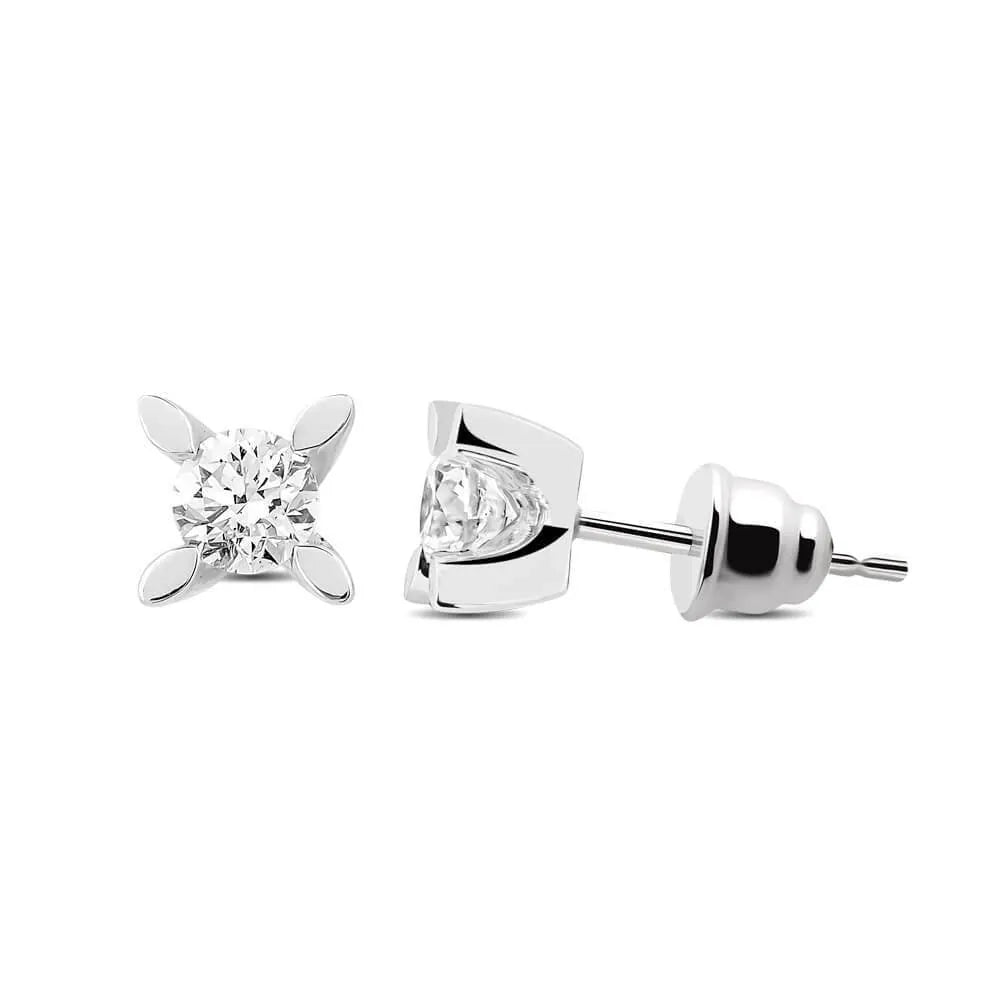 0,60 Karat Tektaş Pırlanta Küpe, F Renk SI - Venta Jewelry