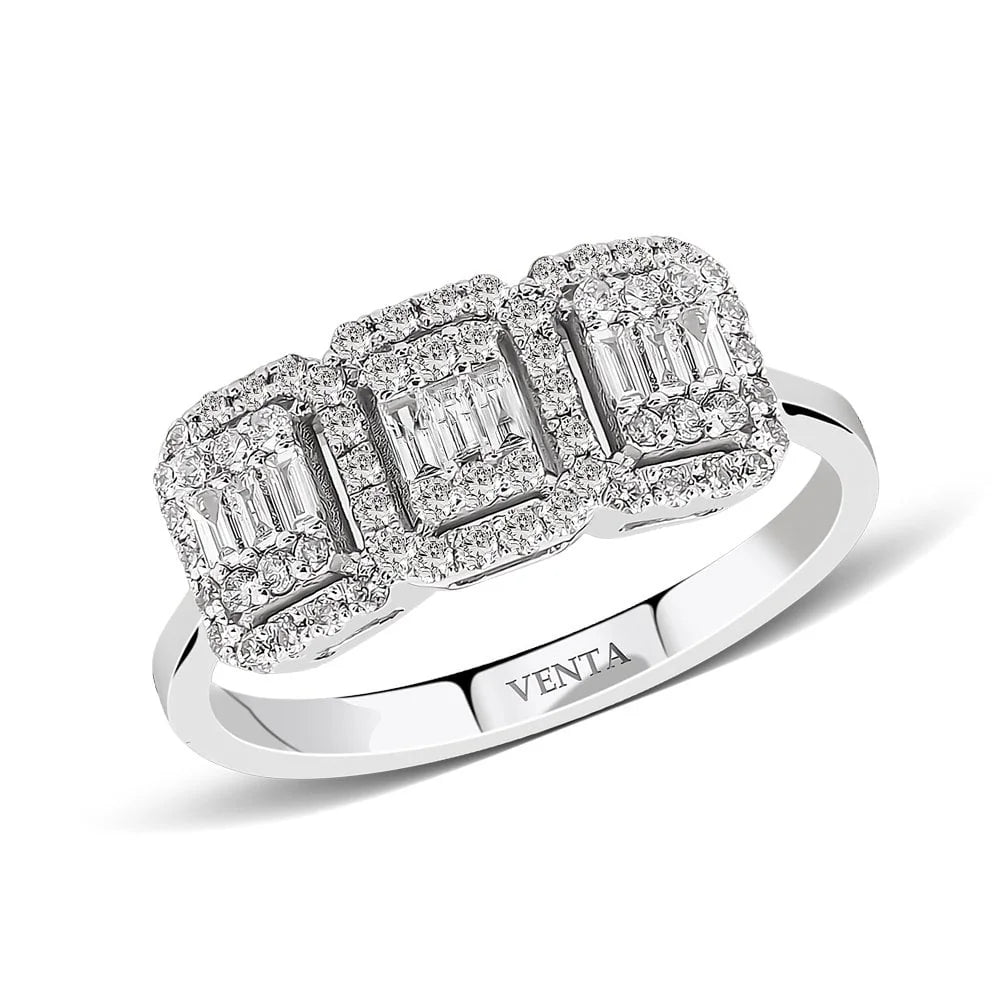 0,64 Karat Baget Pırlanta Yüzük "Füruzan", F Renk SI - Venta Jewelry