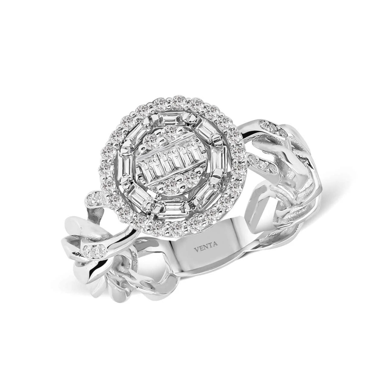 0,64 Karat Tasarım Baget Pırlanta Yüzük - Venta Jewelry