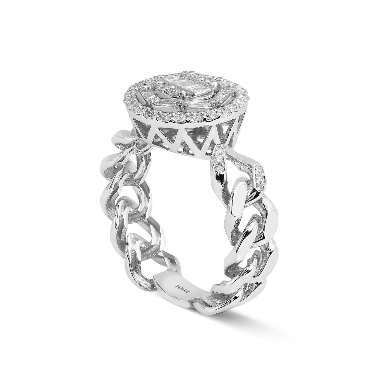 0,64 Karat Tasarım Baget Pırlanta Yüzük - Venta Jewelry