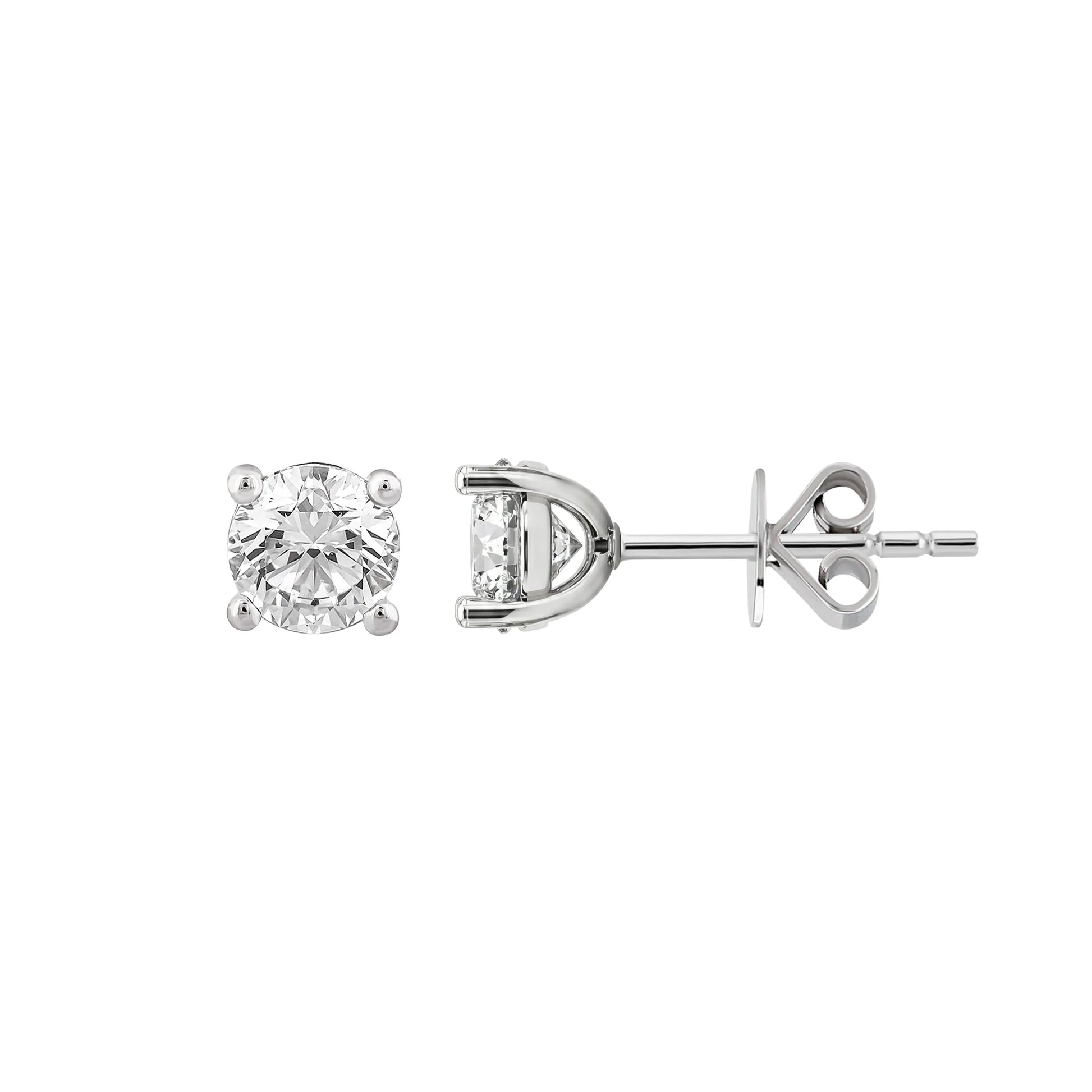 0,64 Karat Tektaş Pırlanta Küpe, F Renk SI - Venta Jewelry

