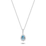 0,65 Karat Pırlantalı Blue Topaz Kolye - Venta Jewelry
