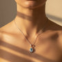 0,65 Karat Pırlantalı Blue Topaz Kolye - Venta Jewelry