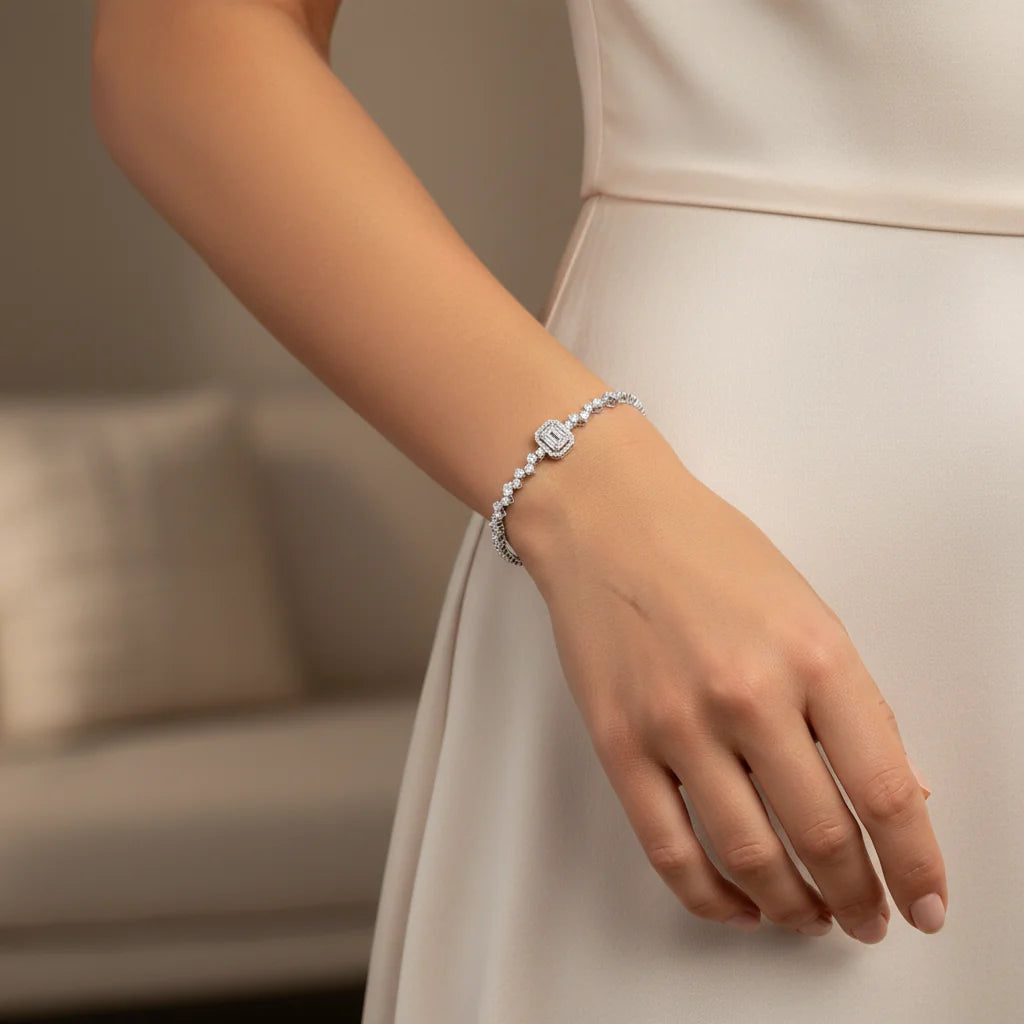 0,67 Karat Baget Pırlanta Bileklik - Venta Jewelry
