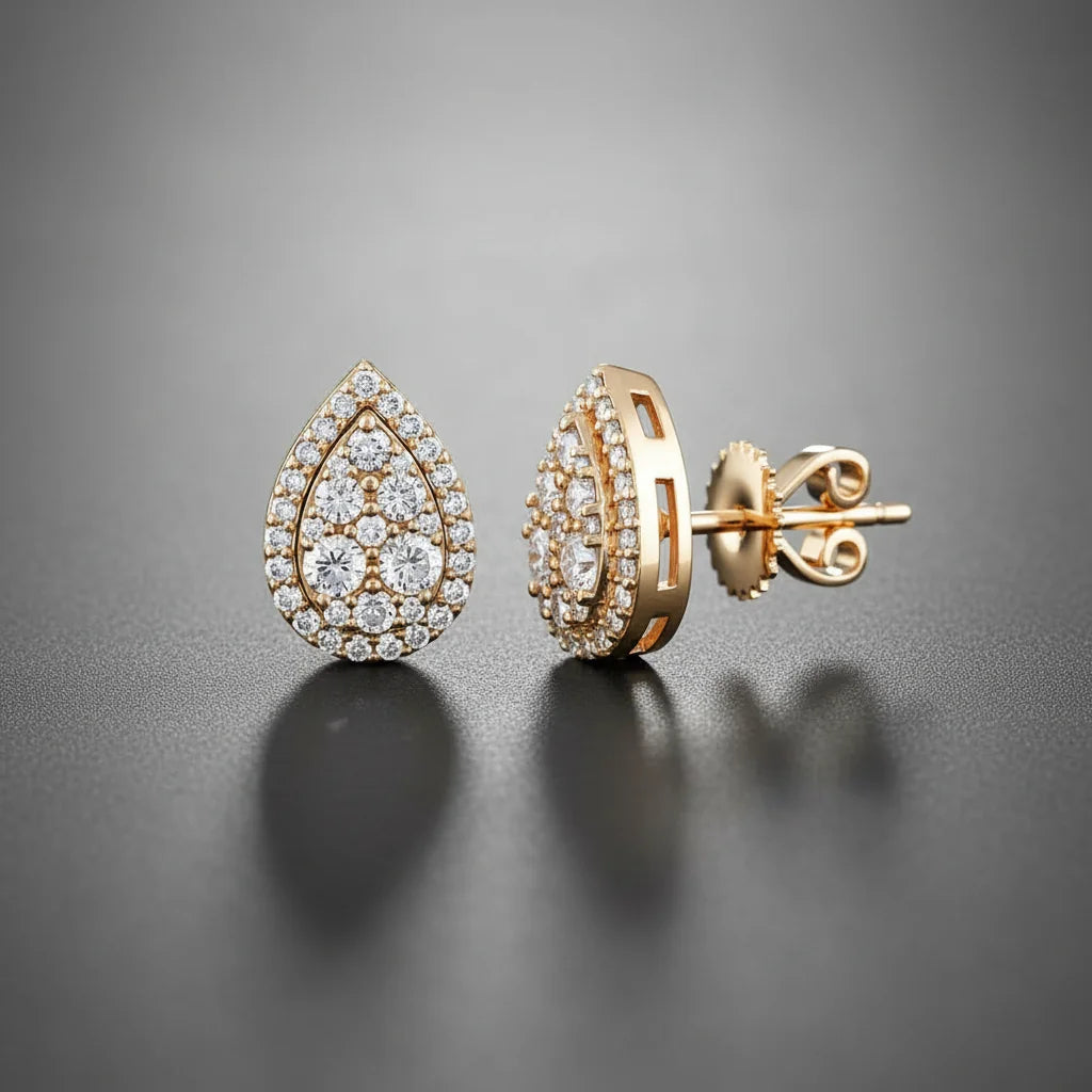 0,67 Karat Damla Coronet Pırlanta Küpe "Ahu" - Venta Jewelry