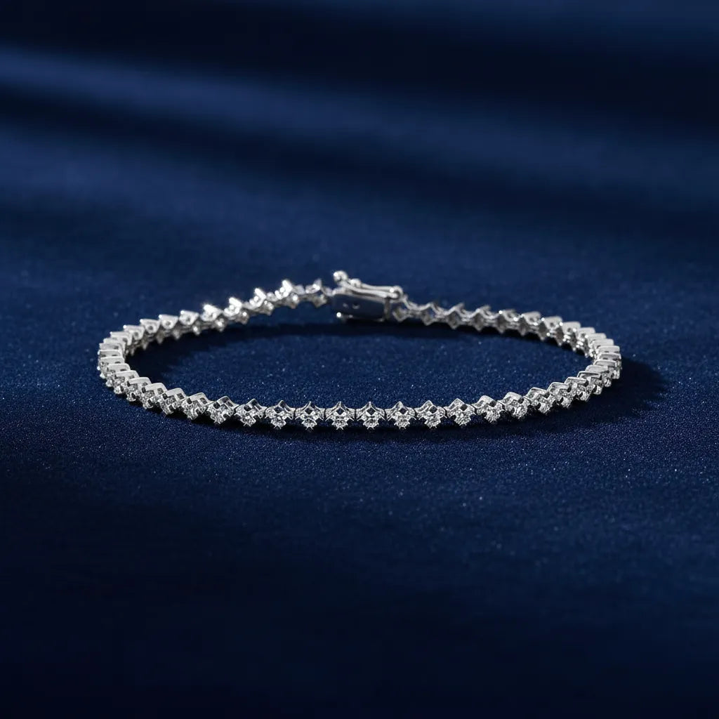 0,67 Karat Su Yolu Pırlanta Bileklik, F Renk SI - Venta Jewelry

