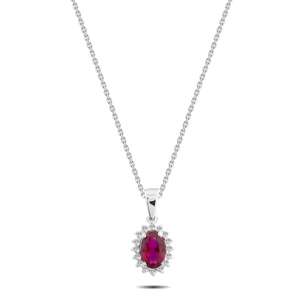 0,68 Karat Pırlantalı Yakut Kolye - Venta Jewelry