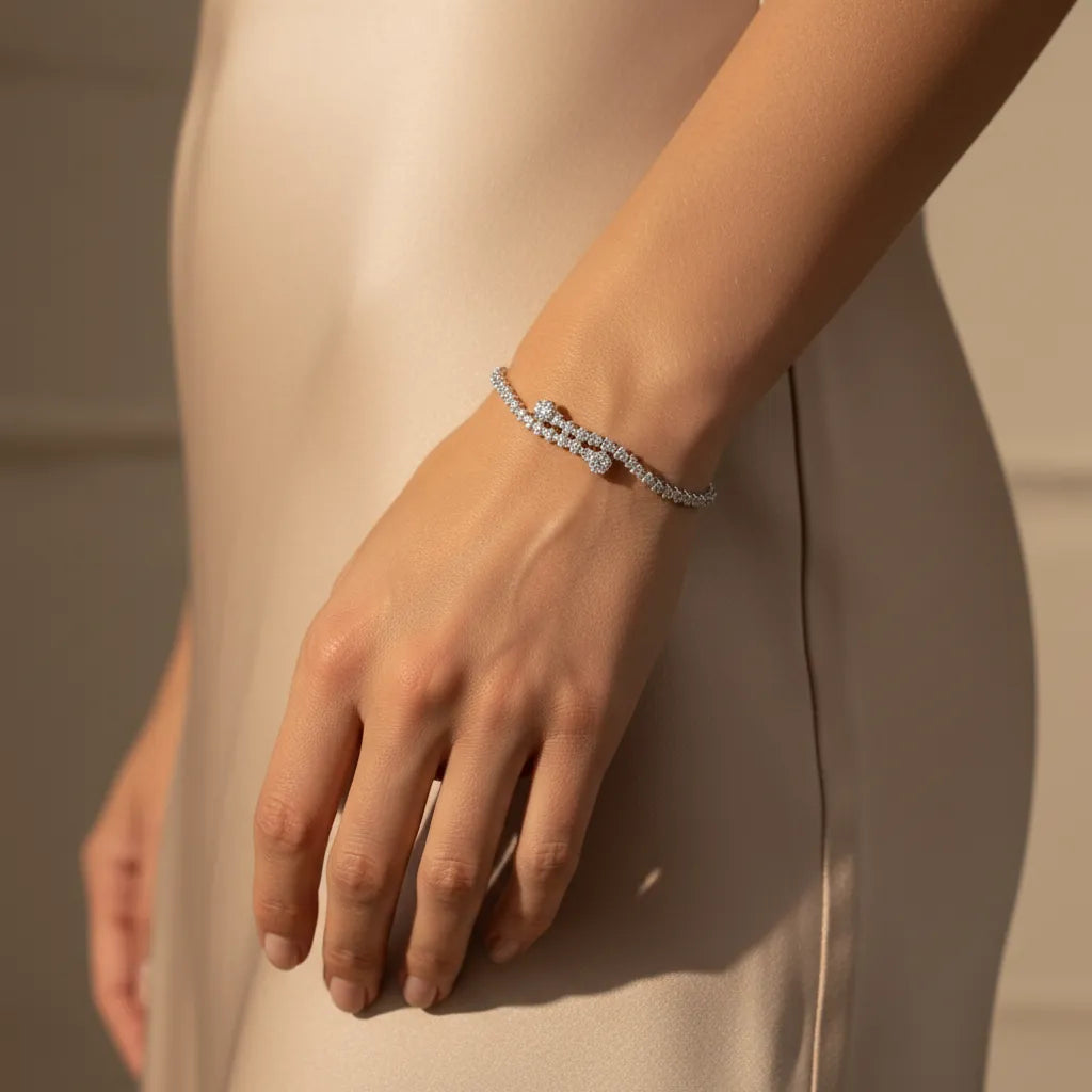0,69 Karat Pırlanta Bileklik, F Renk SI - Venta Jewelry
