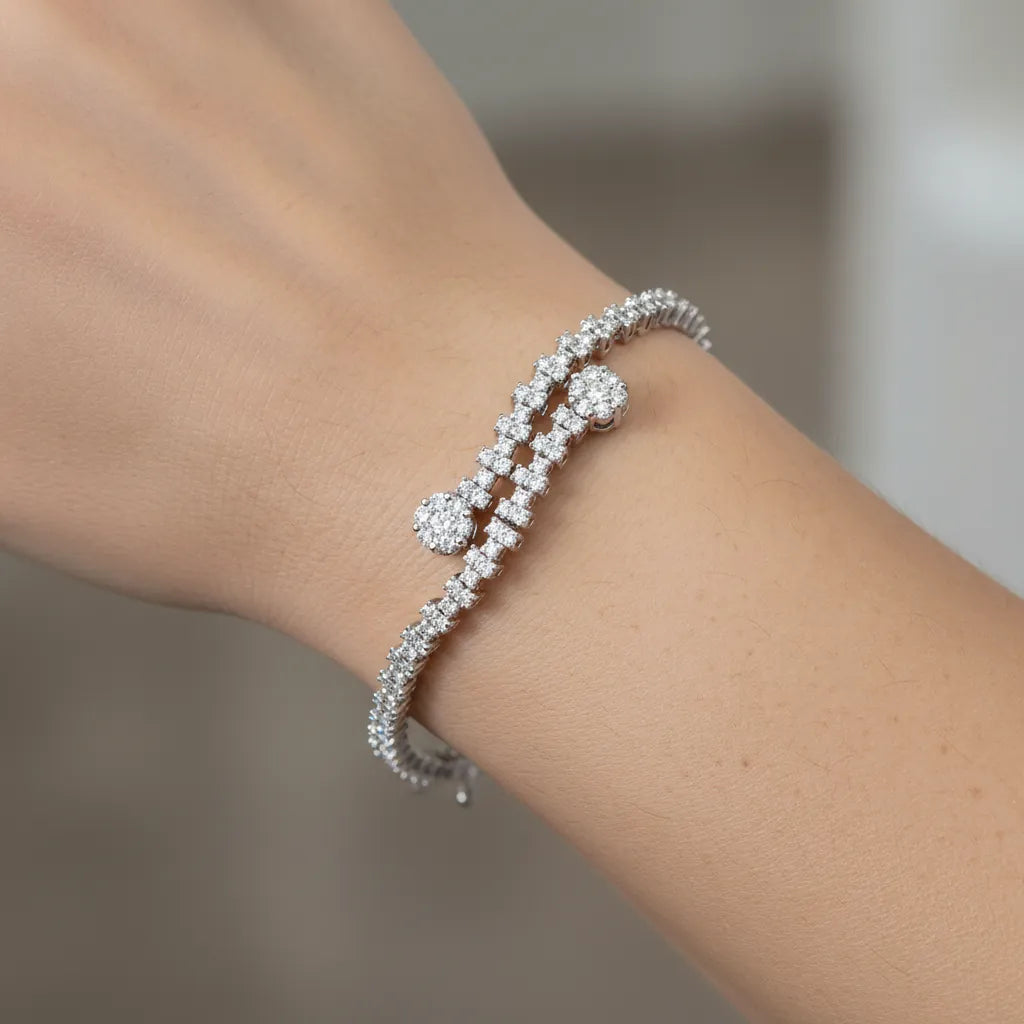 0,69 Karat Pırlanta Bileklik, F Renk SI - Venta Jewelry
