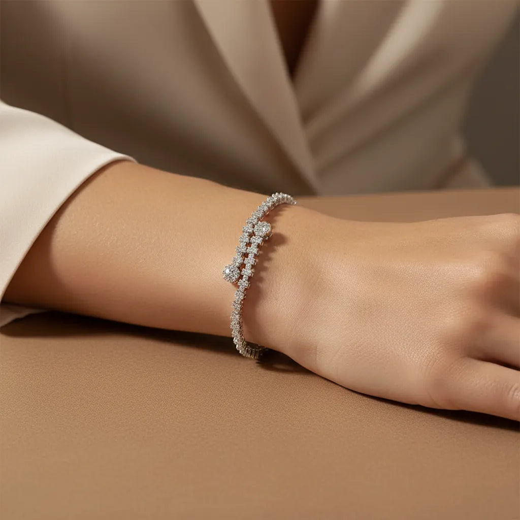 0,69 Karat Pırlanta Bileklik, F Renk SI - Venta Jewelry
