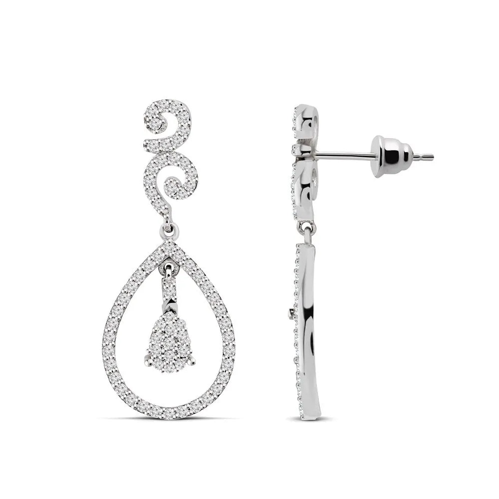 0,70 Karat Pırlanta Küpe, F Renk SI - Venta Jewelry