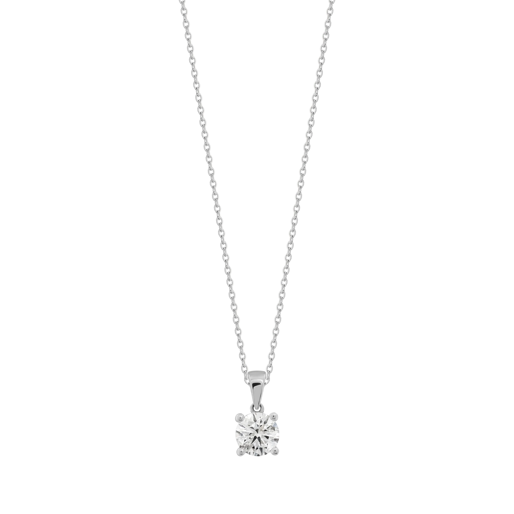 0,70 Karat Pırlanta Tektaş Kolye, F Renk SI - Venta Jewelry
