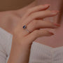 0,70 Karat Pırlantalı Safir Yüzük "Yakamoz" - Venta Jewelry