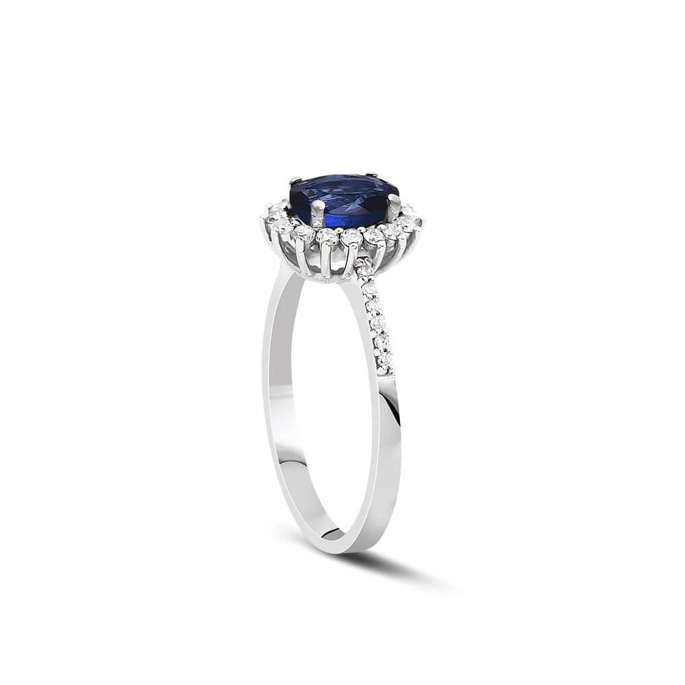 0,70 Karat Pırlantalı Safir Yüzük "Yakamoz" - Venta Jewelry