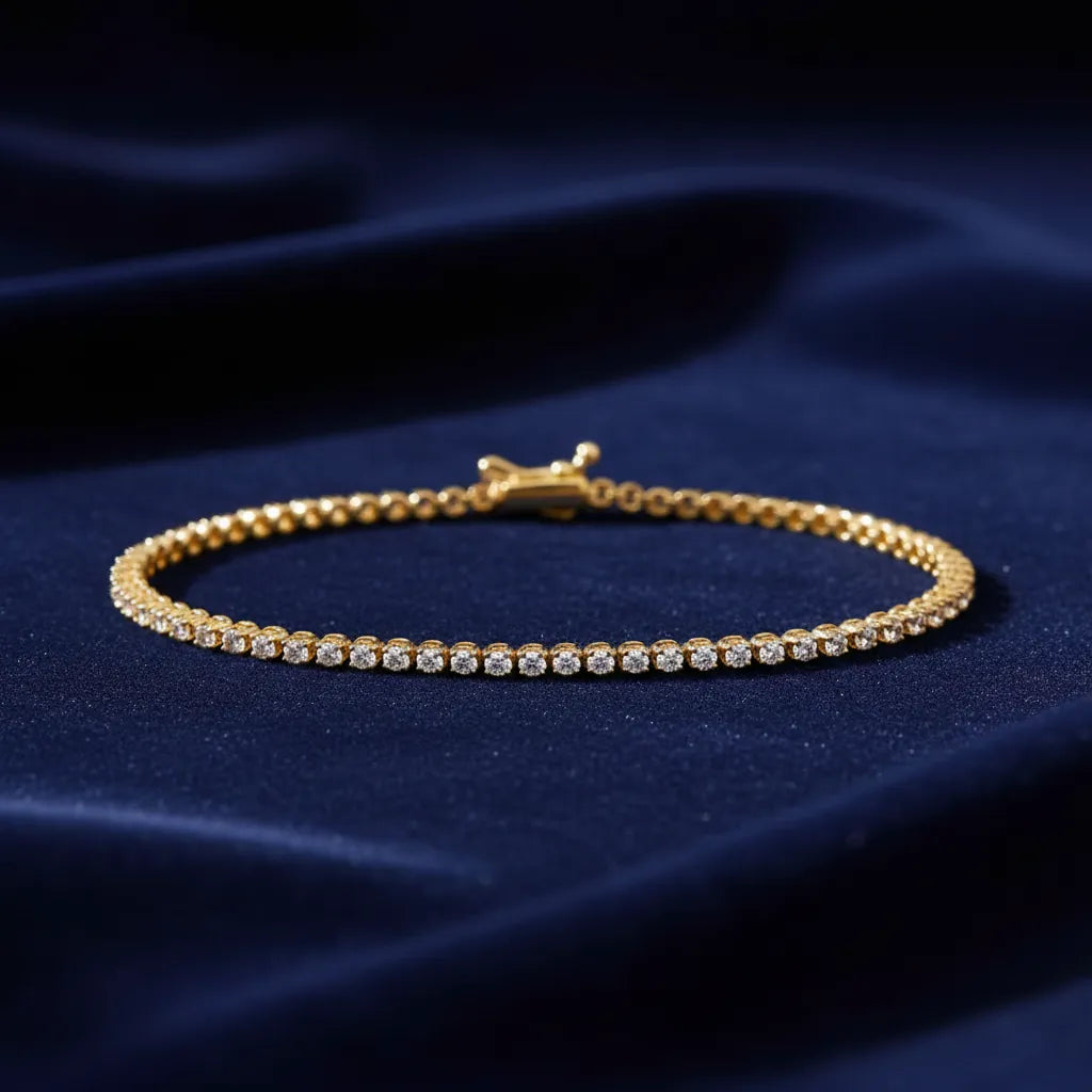 0,71 Karat Su Yolu Pırlanta Bileklik "Kral Tacı", F Renk SI - Venta Jewelry
