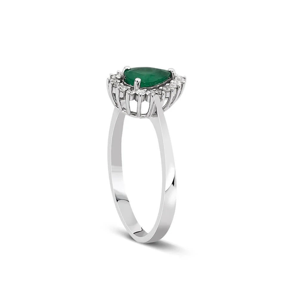 0,73 Karat Pırlantalı Zümrüt Yüzük "Beren" - Venta Jewelry