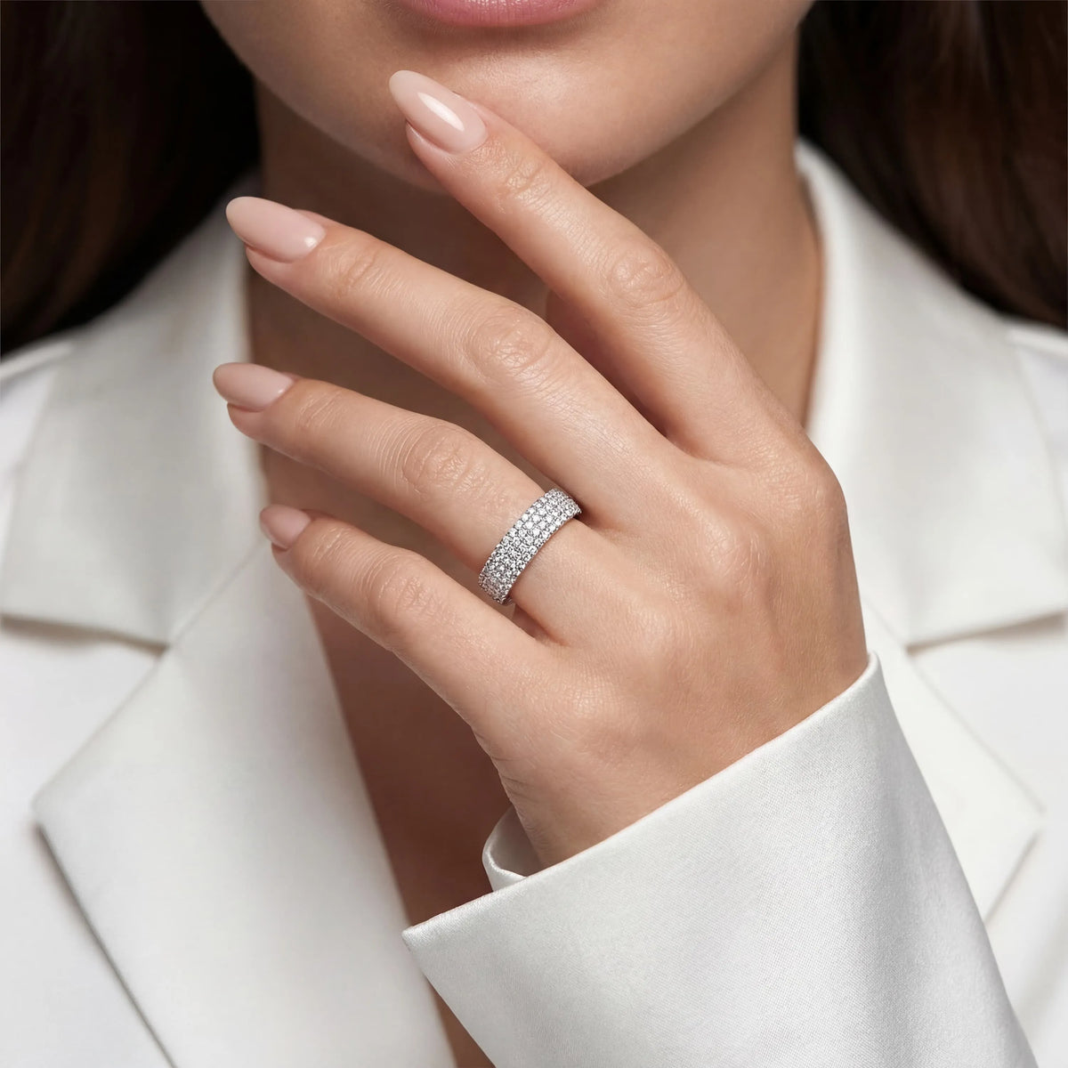 0,75 Karat F Renk Yarımtur Pırlanta Yüzük, F Renk SI - Venta Jewelry
