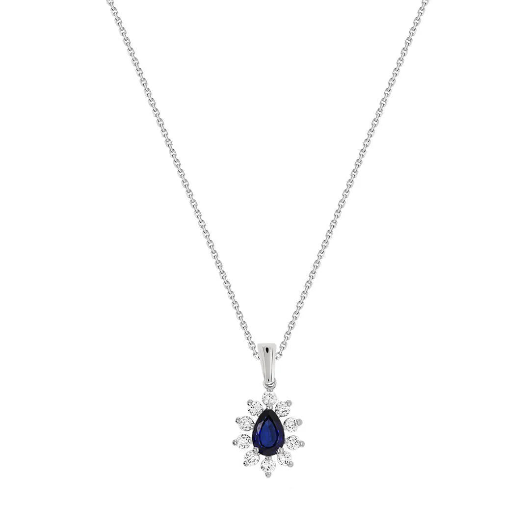 0,77 Karat Pırlantalı Safir Kolye - Venta Jewelry