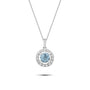 0,78 Karat Pırlantalı Aqua Marine Kolye - Venta Jewelry