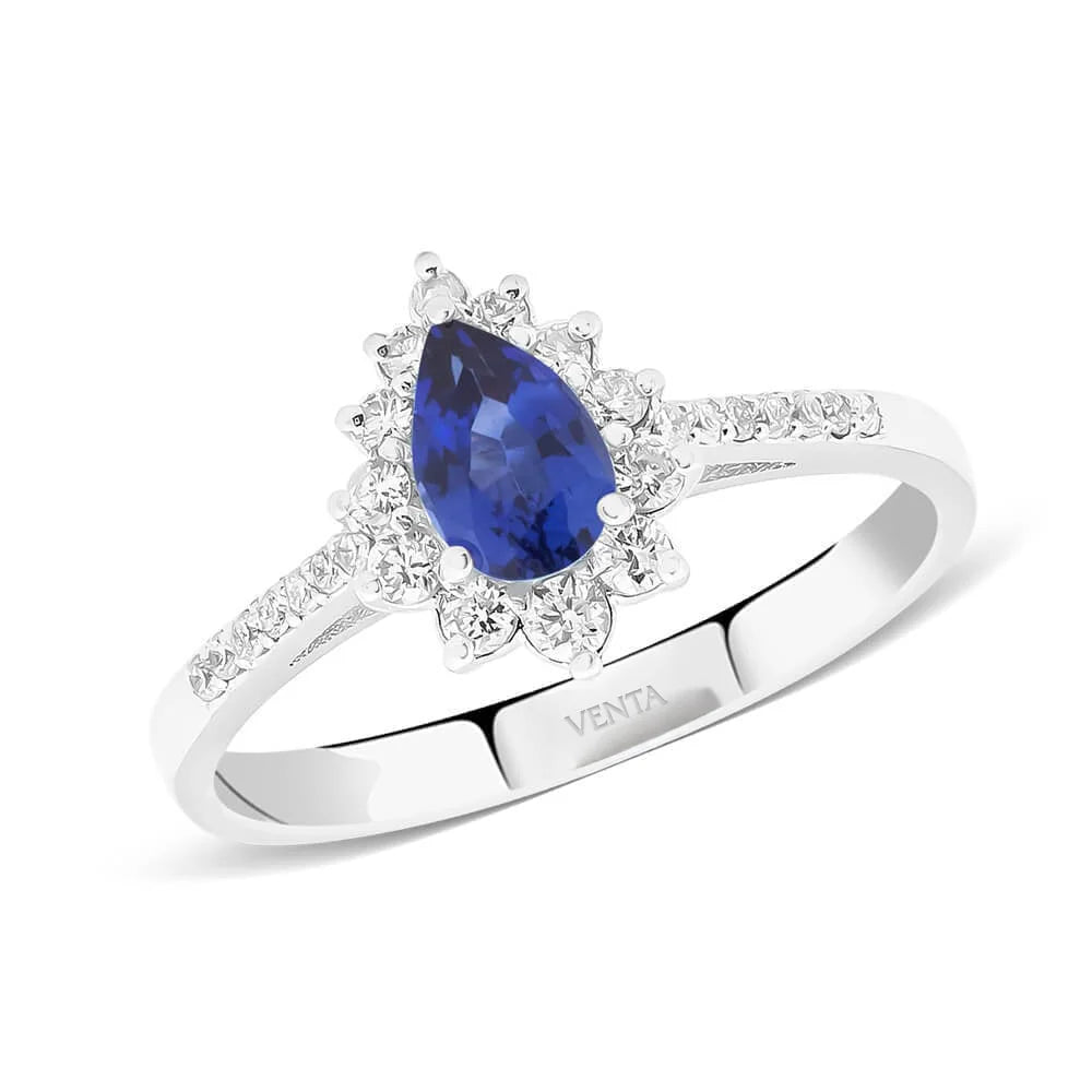 0,78 Karat Pırlantalı Safir Yüzük - Venta Jewelry
