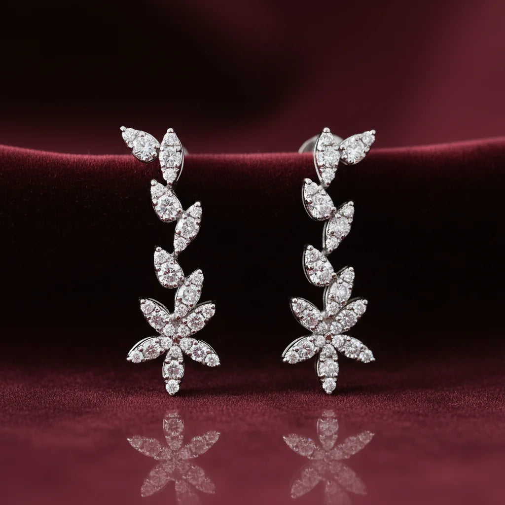 0,80 Karat Tasarım Pırlanta Küpe - Venta Jewelry