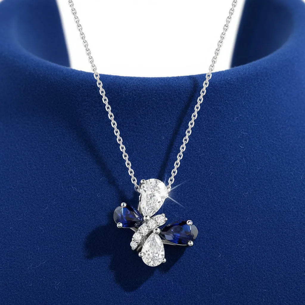 0,81 Karat Renkli Taşlı Pırlanta Kolye, F Renk SI - Venta Jewelry
