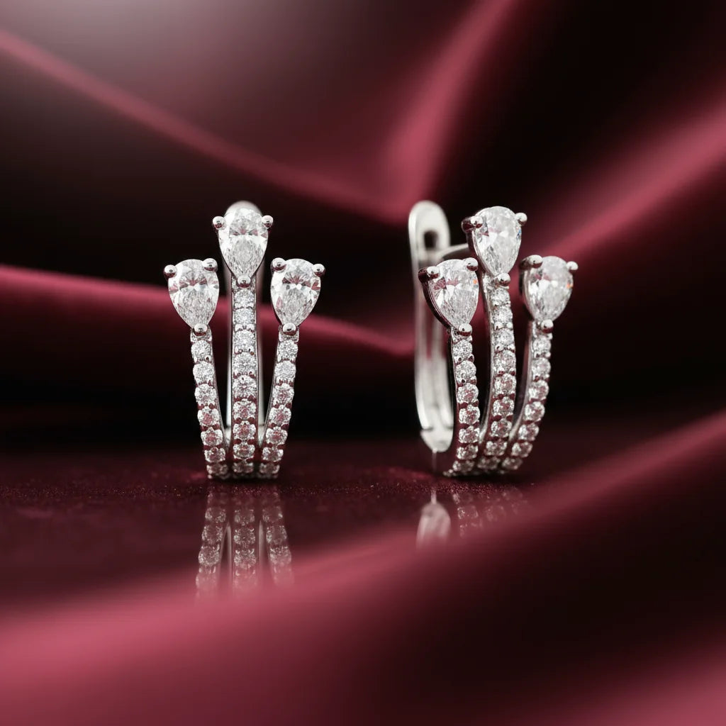 0,87 Karat Tasarım Pırlanta Küpe - Venta Jewelry