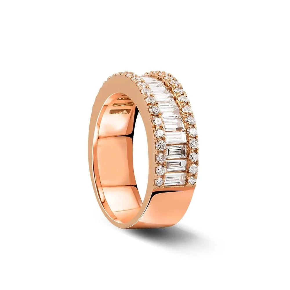 0,89 Karat Baget Yarımtur Pırlanta Yüzük "Zühur" - Venta Jewelry
