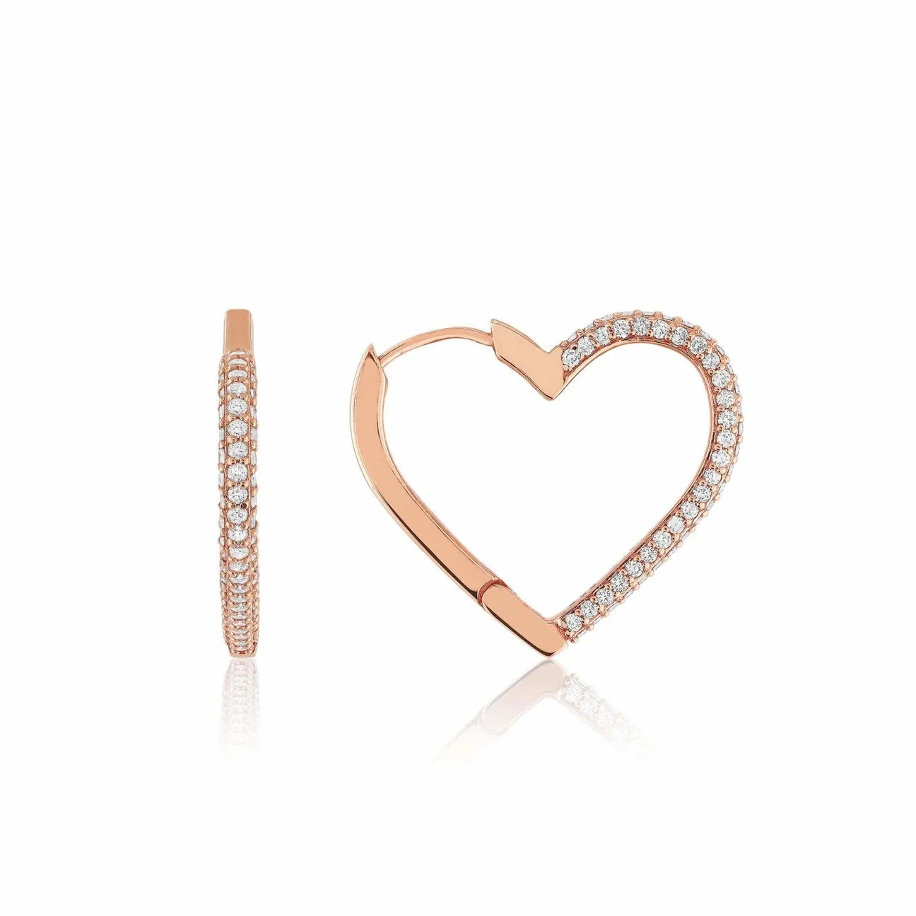 0,90 Karat Tasarım Pırlanta Küpe "Kalp" - Venta Jewelry